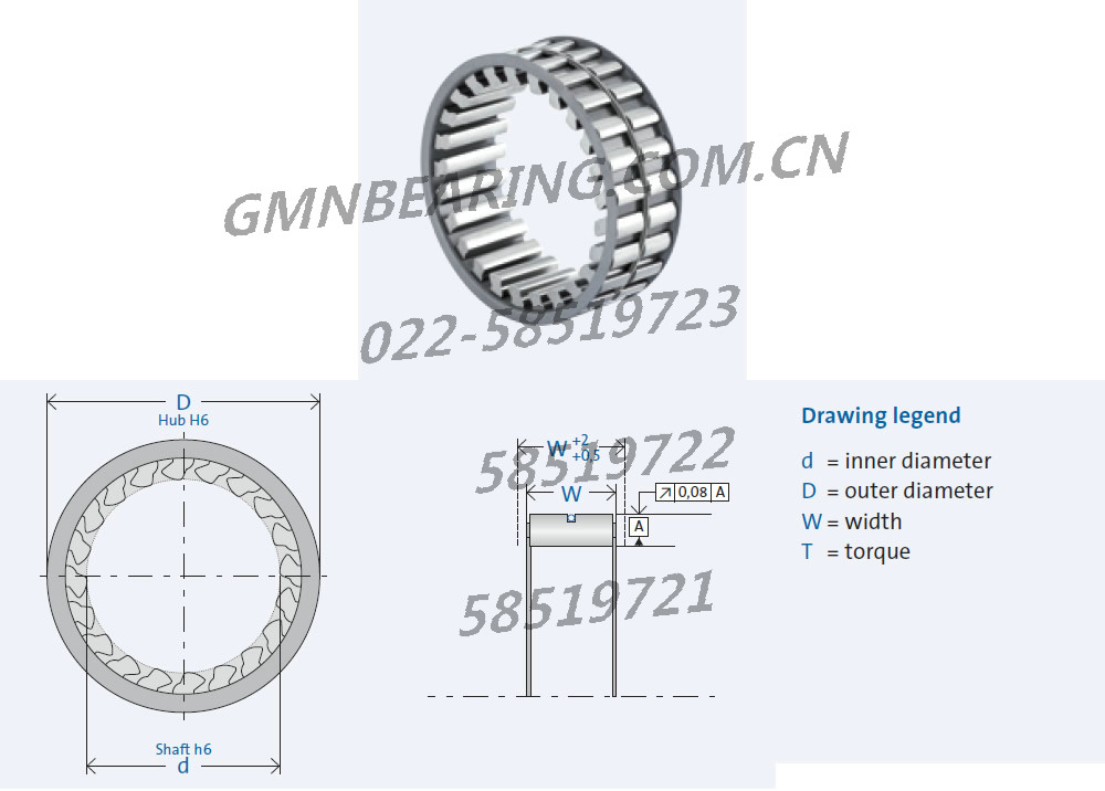 GMN FE8140Z25单向轴承特殊金属图纸